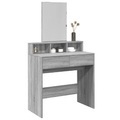 vidaXL, vidaXL Schminktisch mit Spiegel Grau Sonoma 80x41x144,5 cm