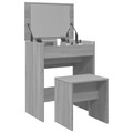 vidaXL, vidaXL Schminktisch mit Hocker Grau Sonoma 60x40x113,5 cm