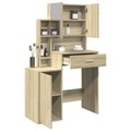 vidaXL, vidaXL Schminktisch mit Schrank Sonoma-Eiche 80x35x132 cm