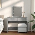 vidaXL, vidaXL Schminktisch mit LED-Beleuchtung Betongrau 100x40x130 cm