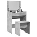 vidaXL, vidaXL Schminktisch mit Hocker Betongrau 60x40x113,5 cm