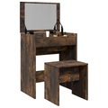 vidaXL, vidaXL Schminktisch mit Hocker Räuchereiche 60x40x113,5 cm