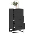 vidaXL, vidaXL Sideboard Schwarz 35,5x35x76 cm Holzwerkstoff und Metall