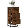 vidaXL, vidaXL Sideboard Räuchereiche 35,5x35x76 cm Holzwerkstoff und Metall