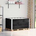 vidaXL, vidaXL Paletten-Aufsatzrahmen 3 Stk. Schwarz 120x180 Massivholz Kiefer