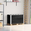 vidaXL, vidaXL Paletten-Aufsatzrahmen 3 Stk. Schwarz 100x50 Massivholz Kiefer