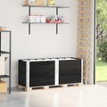 vidaXL, vidaXL Paletten-Aufsatzrahmen 3 Stk. Schwarz 150x50 Massivholz Kiefer