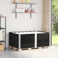 vidaXL, vidaXL Paletten-Aufsatzrahmen 3 Stk. Schwarz 150x100 Massivholz Kiefer