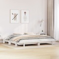 vidaXL, vidaXL Massivholzbett ohne Matratze Weiß 160x200 Kiefernholz