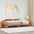 vidaXL, vidaXL Tagesbett Ausziehbar Wachsbraun 80x200 cm Massivholz Kiefer