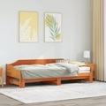 vidaXL, vidaXL Tagesbett Ausziehbar Wachsbraun 90x190 cm Massivholz Kiefer