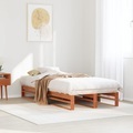 vidaXL, vidaXL Massivholzbett ohne Matratze Wachsbraun 100x200 Kiefernholz