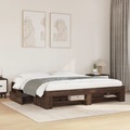 vidaXL, vidaXL Bettgestell Braun Eichen-Optik 180x200 cm Holzwerkstoff