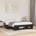 vidaXL, vidaXL Bettgestell Schwarz 140x190 cm Holzwerkstoff