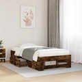 vidaXL, vidaXL Bettgestell Räuchereiche 90x190 cm Holzwerkstoff