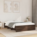 vidaXL, vidaXL Bettgestell Braun Eichen-Optik 120x200 cm Holzwerkstoff