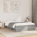 vidaXL, vidaXL Bettgestell Grau Sonoma 120x190 cm Holzwerkstoff