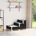 vidaXL, vidaXL Paletten-Aufsatzrahmen 3-fach Schwarz 120x80 cm Massivholz