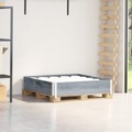 vidaXL, vidaXL Paletten-Aufsatzrahmen Grau 100x100 cm Massivholz Kiefer