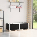 vidaXL, vidaXL Paletten-Aufsatzrahmen 2 Stk. Schwarz 150x50 Massivholz Kiefer