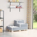 vidaXL, vidaXL Paletten-Aufsatzrahmen 3-fach Grau 120x80 cm Massivholz Kiefer