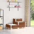 vidaXL, vidaXL Paletten-Aufsatzrahmen 3-fach Braun 120x80 cm Massivholz Kiefer
