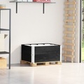 vidaXL, vidaXL Paletten-Aufsatzrahmen 2 Stk. Schwarz 80x60cm Massivholz Kiefer