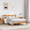 vidaXL, vidaXL Massivholzbett ohne Matratze Wachsbraun 135x190 cm Kiefernholz
