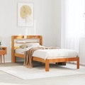 vidaXL, vidaXL Massivholzbett ohne Matratze Wachsbraun 100x200 Kiefernholz