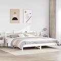 vidaXL, vidaXL Massivholzbett ohne Matratze Weiß 200x200 cm Kiefernholz