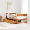 vidaXL, vidaXL Massivholzbett ohne Matratze Wachsbraun 100x200 Kiefernholz