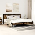 vidaXL, vidaXL Metallbett ohne Matratze Räuchereiche 183x213 cm