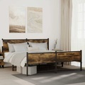 vidaXL, vidaXL Metallbett ohne Matratze Räuchereiche 160x200 cm