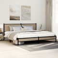 vidaXL, vidaXL Metallbett ohne Matratze Sonoma-Eiche 200x200 cm