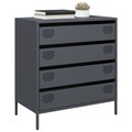 vidaXL, vidaXL Sideboard Anthrazit 68x39x73,5 cm Kaltgewalzter Stahl