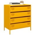 vidaXL, vidaXL Sideboard Senfgelb 68x39x73,5 cm Kaltgewalzter Stahl