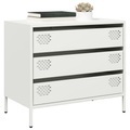 vidaXL, vidaXL Sideboard Weiß 68x39x58,5 cm Kaltgewalzter Stahl