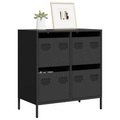 vidaXL, vidaXL Sideboard Schwarz 68x39x73,5 cm Kaltgewalzter Stahl
