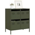 vidaXL, vidaXL Sideboard Olivgrün 68x39x73,5 cm Kaltgewalzter Stahl