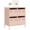 vidaXL, vidaXL Sideboard Rosa 68x39x73,5 cm Kaltgewalzter Stahl