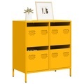 vidaXL, vidaXL Sideboard Senfgelb 68x39x73,5 cm Kaltgewalzter Stahl