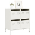 vidaXL, vidaXL Sideboard Weiß 68x39x73,5 cm Kaltgewalzter Stahl