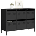 vidaXL, vidaXL Sideboard Schwarz 101,5x39x73,5 cm Kaltgewalzter Stahl