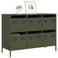 vidaXL, vidaXL Sideboard Olivgrün 101,5x39x73,5 cm Kaltgewalzter Stahl