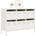 vidaXL, vidaXL Sideboard Weiß 101,5x39x73,5 cm Kaltgewalzter Stahl