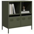 vidaXL, vidaXL Sideboard Olivgrün 68x39x73,5 cm Kaltgewalzter Stahl