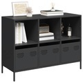 vidaXL, vidaXL Sideboard Schwarz 101,5x39x73,5 cm Kaltgewalzter Stahl