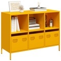 vidaXL, vidaXL Sideboard Senfgelb 101,5x39x73,5 cm Kaltgewalzter Stahl