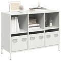 vidaXL, vidaXL Sideboard Weiß 101,5x39x73,5 cm Kaltgewalzter Stahl