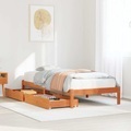 vidaXL, vidaXL Massivholzbett ohne Matratze Wachsbraun 90x200 Kiefernholz